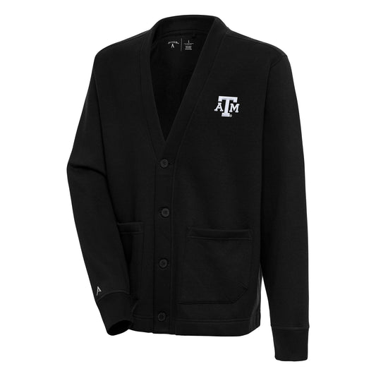 Men's Antigua  Black Texas A&M Aggies Victory Cardigan