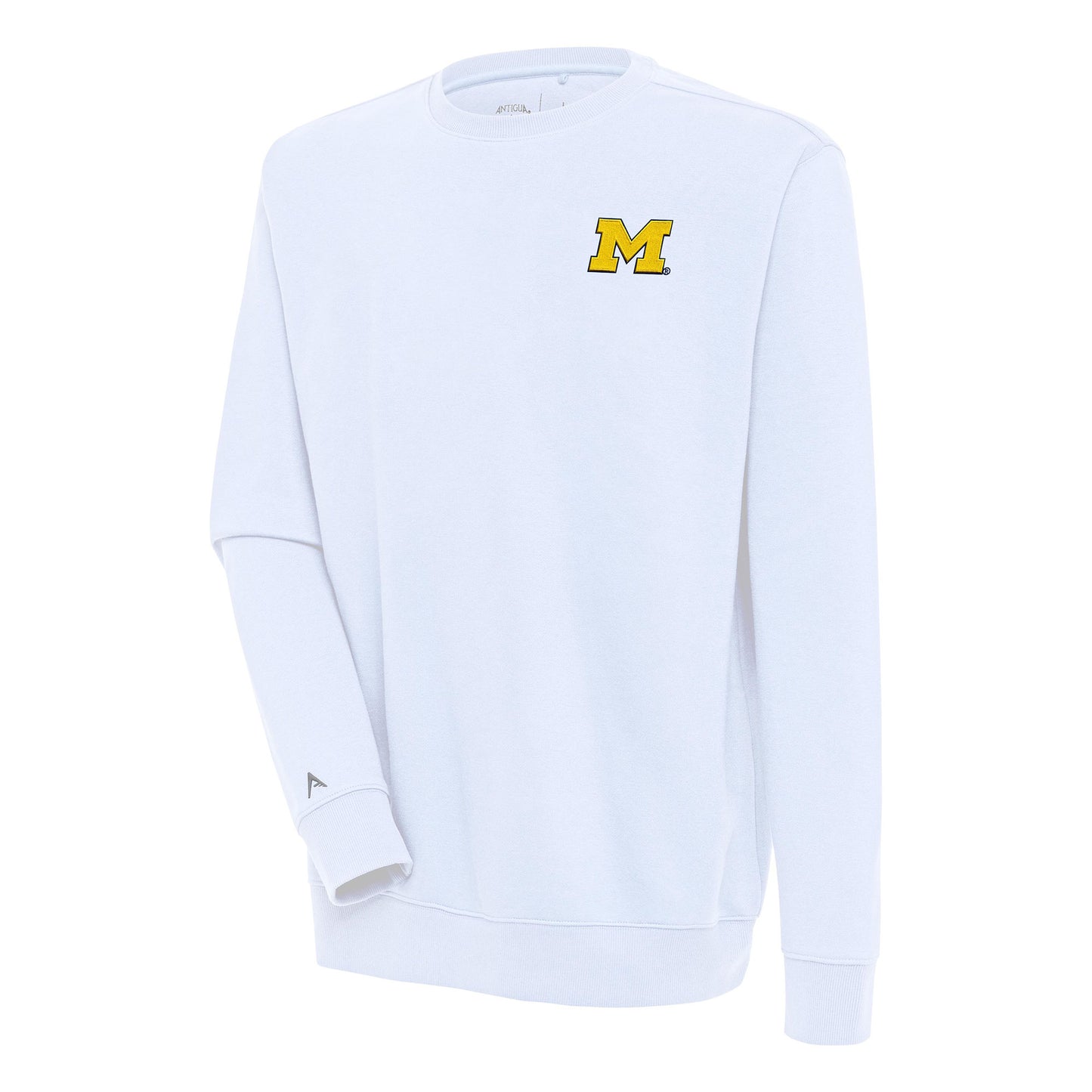 Men's Antigua  White Michigan Wolverines Victory Pullover Sweatshirt