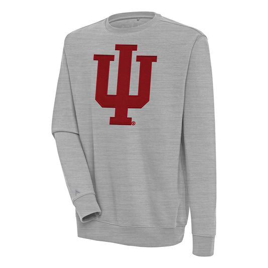 Men's Antigua  Heather Gray Indiana Hoosiers Victory Pullover Sweatshirt