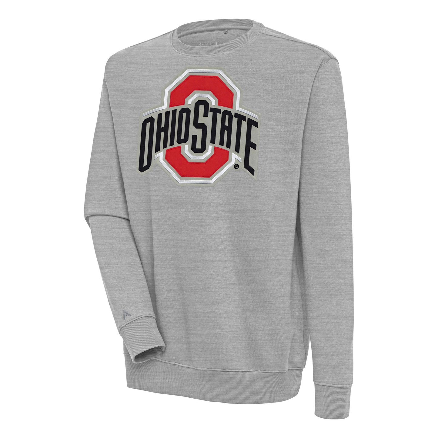 Men's Antigua  Heather Gray Ohio State Buckeyes Victory Pullover Sweatshirt