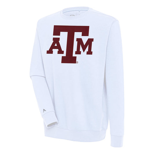 Men's Antigua  White Texas A&M Aggies Victory Pullover Sweatshirt