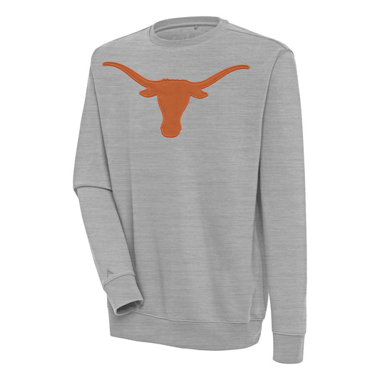 Men's Antigua  Heather Gray Texas Longhorns Victory Pullover Sweatshirt