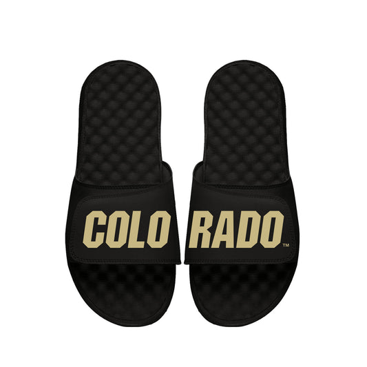 Youth ISlide  Black Colorado Buffaloes  Wordmark Slide Sandals