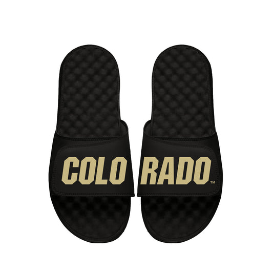 Men's ISlide  Black Colorado Buffaloes  Wordmark Slide Sandals