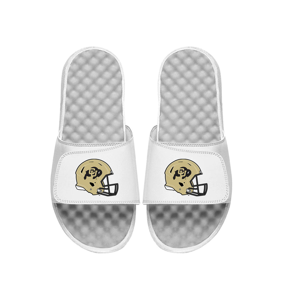Youth ISlide  White Colorado Buffaloes  Helmet Slide Sandals