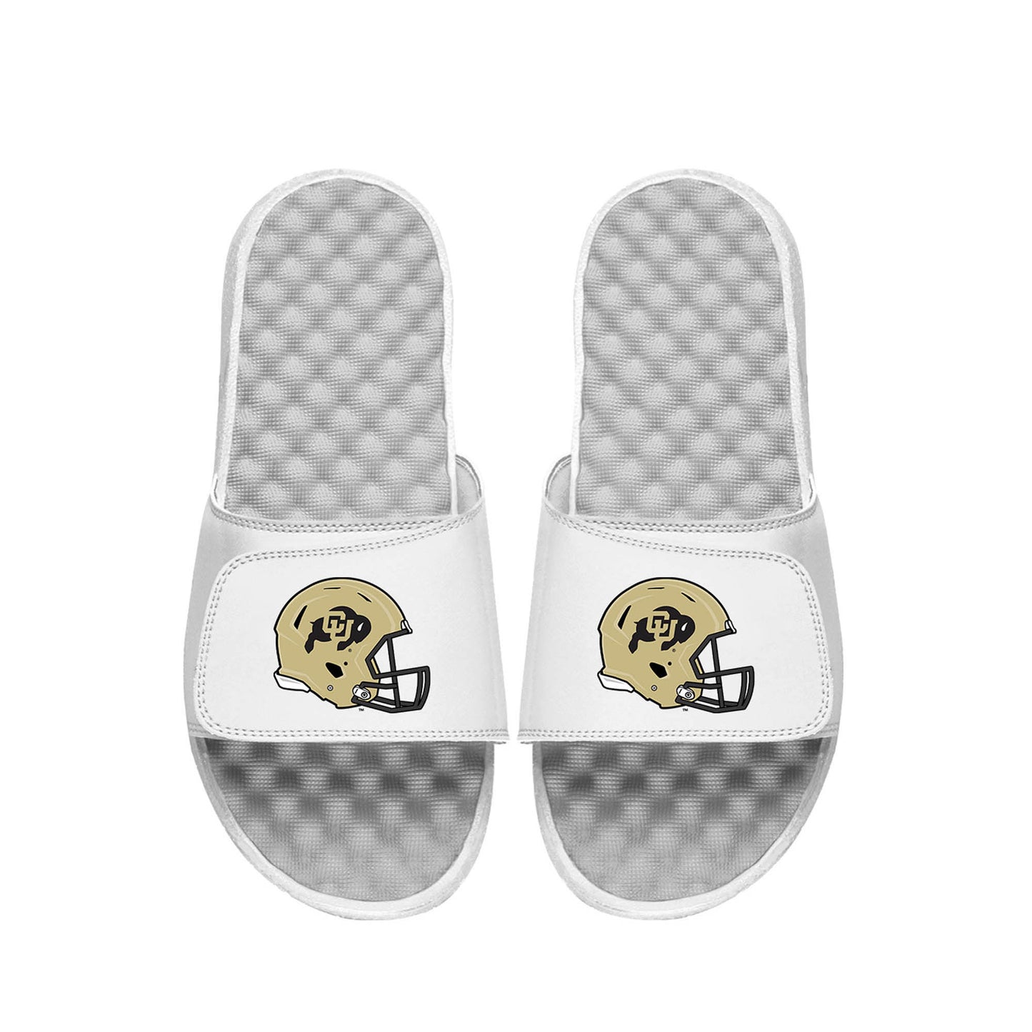 Youth ISlide  White Colorado Buffaloes  Helmet Slide Sandals