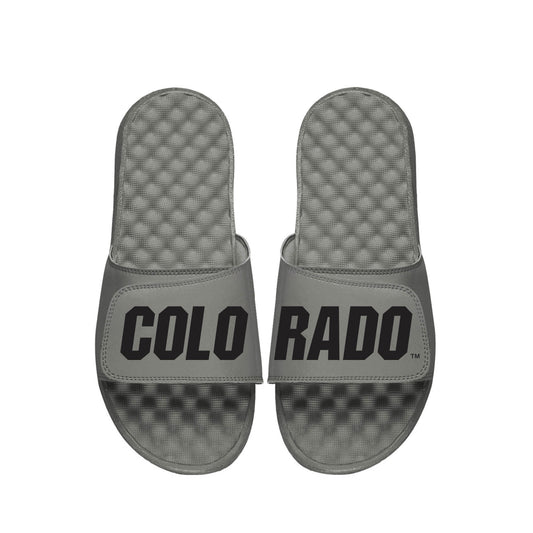 Men's ISlide  Gray Colorado Buffaloes  Wordmark Slide Sandals