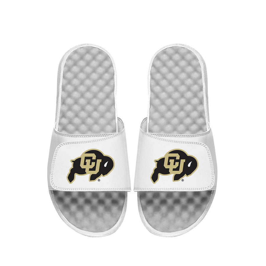 Youth ISlide  White Colorado Buffaloes  Primary Logo Slide Sandals