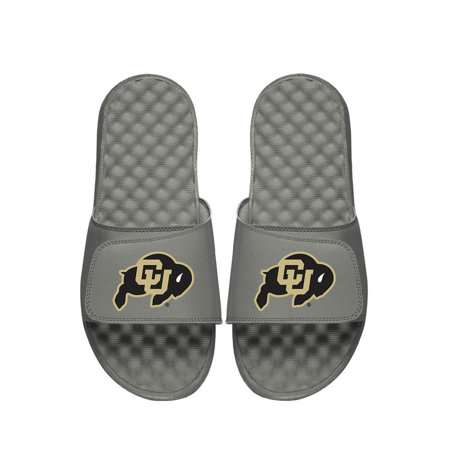 Youth ISlide  Gray Colorado Buffaloes  Primary Logo Slide Sandals
