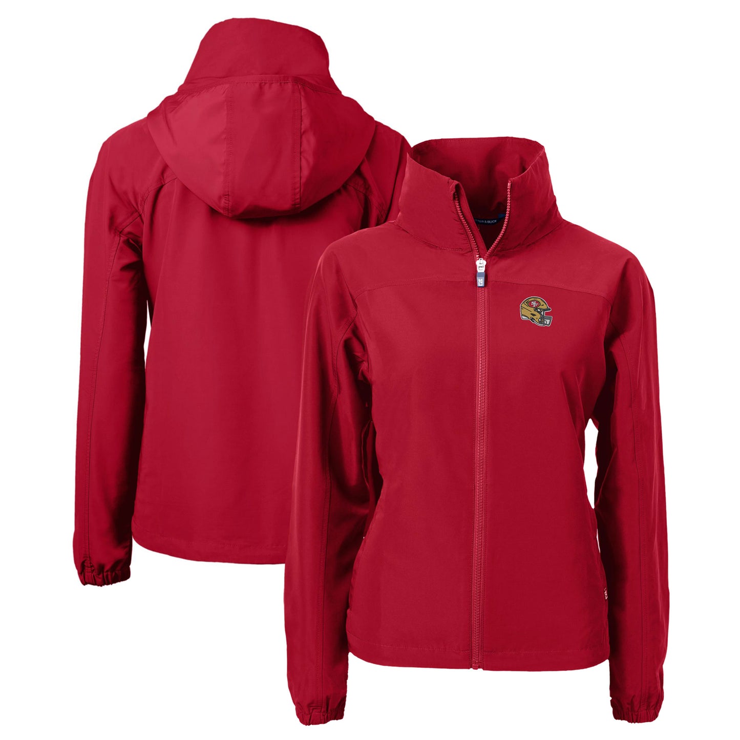 Women's Cutter & Buck Scarlet San Francisco 49ers Charter Eco Recycled Full-Zip Jacket