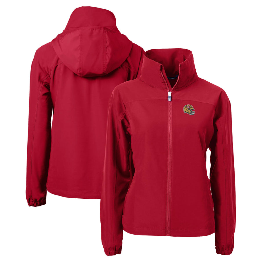 Women's Cutter & Buck Scarlet San Francisco 49ers Charter Eco Recycled Full-Zip Jacket