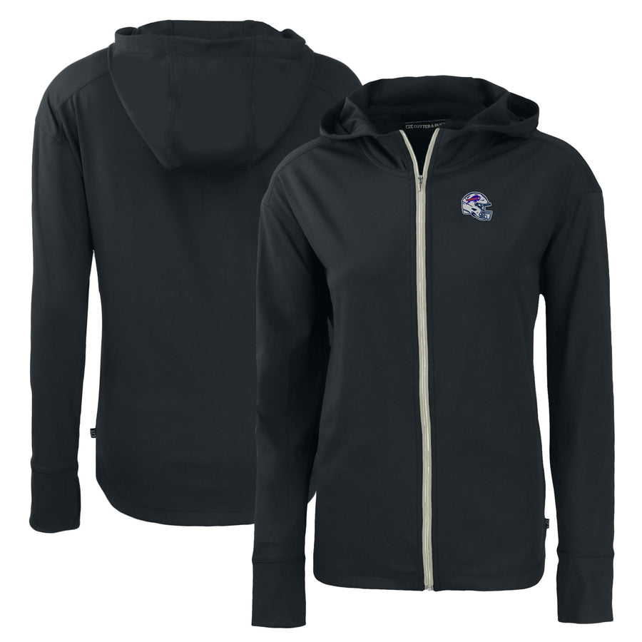 Women's Cutter & Buck  Black Buffalo Bills Helmet Daybreak Eco Recycled Full-Zip Hoodie