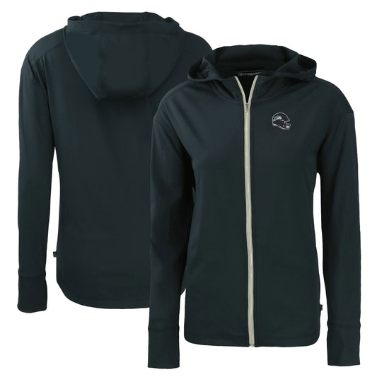 Women's Cutter & Buck  Navy Seattle Seahawks Helmet Daybreak Eco Recycled Full-Zip Hoodie