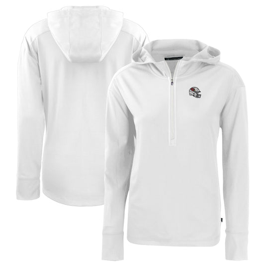 Women's Cutter & Buck  White Arizona Cardinals Helmet Daybreak Eco Recycled Half-Zip Hoodie