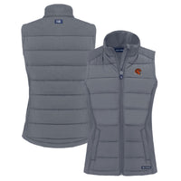 Women's Cutter & Buck  Gray Cincinnati Bengals Helmet Evoke Hybrid Eco Softshell Recycled Full-Zip Vest