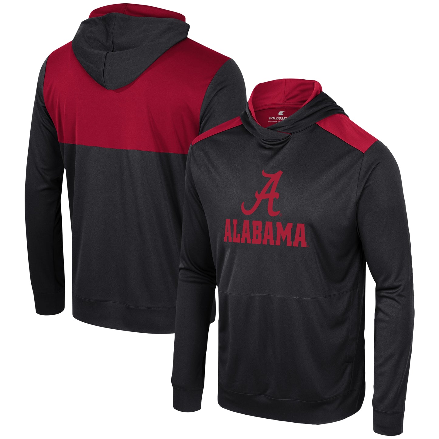 Men's Colosseum Black Alabama Crimson Tide Warm Up Long Sleeve Hoodie T-Shirt