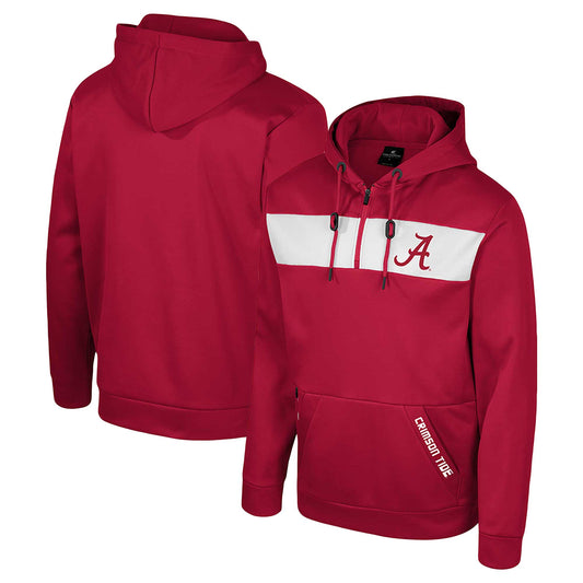 Men's Colosseum  Crimson Alabama Crimson Tide Quarter-Zip Hoodie