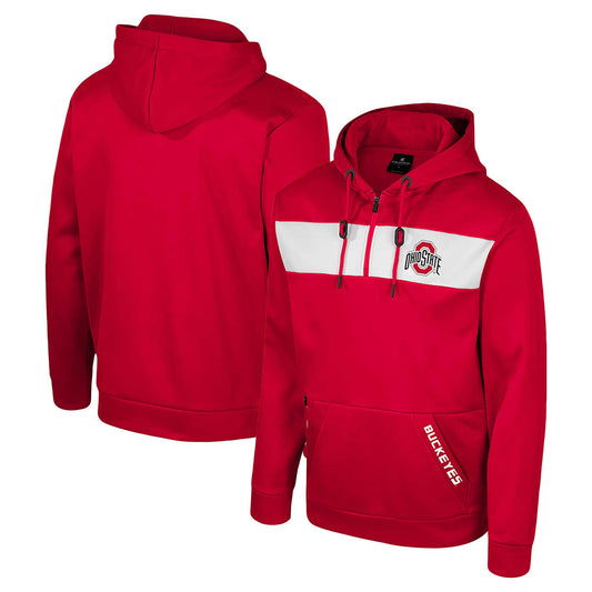 Men's Colosseum  Scarlet Ohio State Buckeyes Quarter-Zip Hoodie