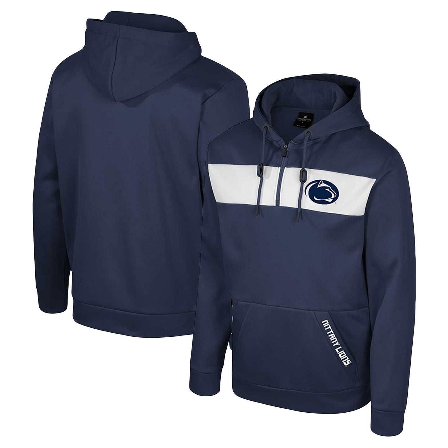 Men's Colosseum  Navy Penn State Nittany Lions Quarter-Zip Hoodie