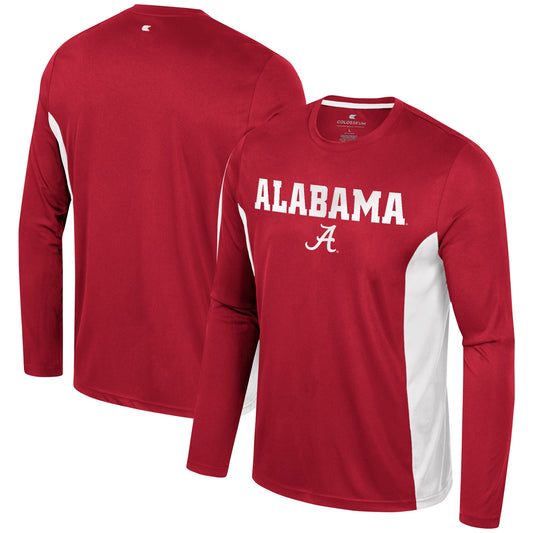 Men's Colosseum Crimson Alabama Crimson Tide Warm Up Long Sleeve T-Shirt