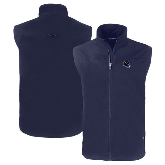 Men's Cutter & Buck  Navy Chicago Bears Helmet Charter Eco Recycled Full-Zip Vest