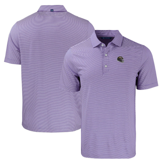 Men's Cutter & Buck  Purple/Purple Baltimore Ravens Helmet Forge Eco Double Stripe Stretch Recycled Polo