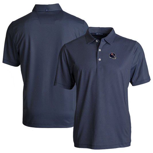 Men's Cutter & Buck  Navy/White Chicago Bears Helmet Big & Tall Pike Eco Symmetry Print Stretch Recycled Polo