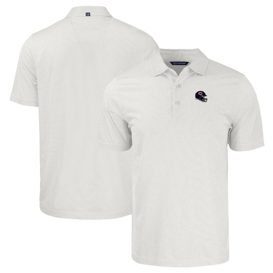 Men's Cutter & Buck  White/Gray Chicago Bears Helmet Big & Tall Pike Eco Symmetry Print Stretch Recycled Polo