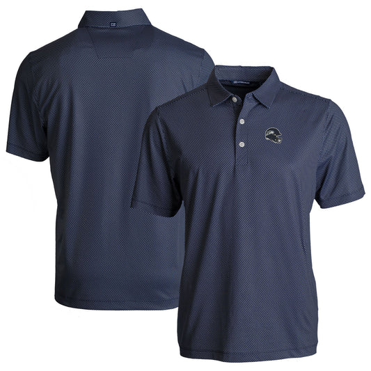 Men's Cutter & Buck  Navy/White Seattle Seahawks Helmet Big & Tall Pike Eco Symmetry Print Stretch Recycled Polo