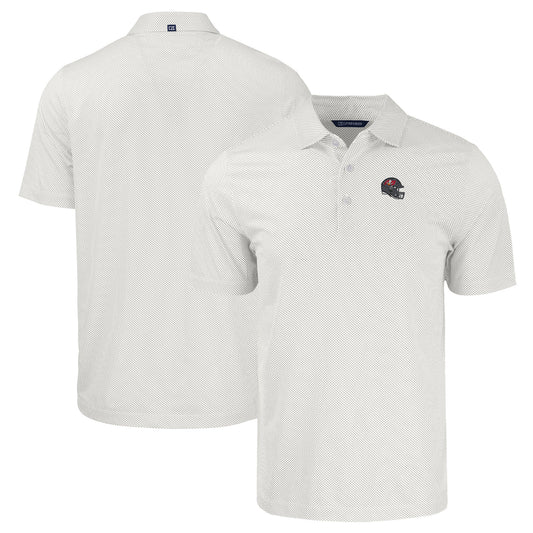 Men's Cutter & Buck  White/Gray Tampa Bay Buccaneers Helmet Big & Tall Pike Eco Symmetry Print Stretch Recycled Polo