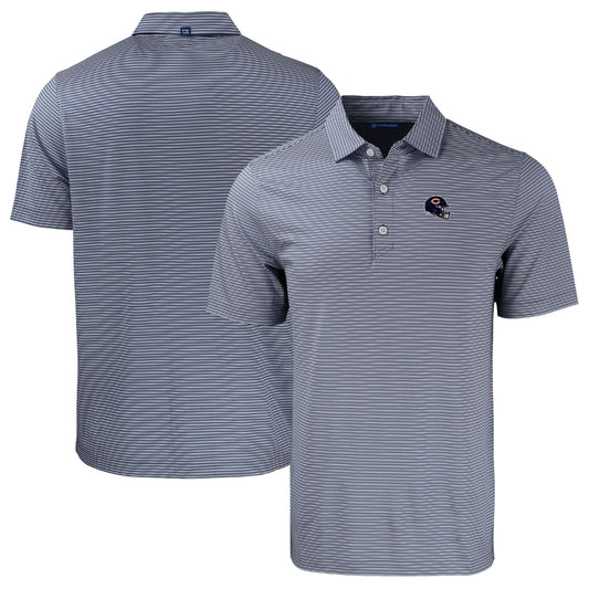 Men's Cutter & Buck  Navy/White Chicago Bears Helmet Big & Tall Forge Eco Double Stripe Stretch Recycled Polo
