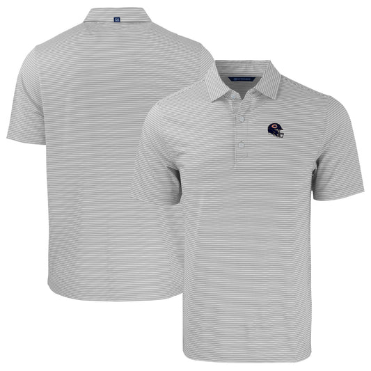 Men's Cutter & Buck  Gray/White Chicago Bears Helmet Big & Tall Forge Eco Double Stripe Stretch Recycled Polo