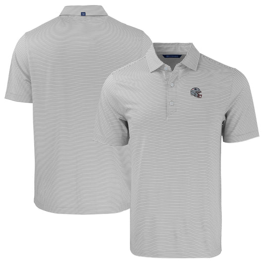 Men's Cutter & Buck  Gray/White New England Patriots Helmet Big & Tall Forge Eco Double Stripe Stretch Recycled Polo