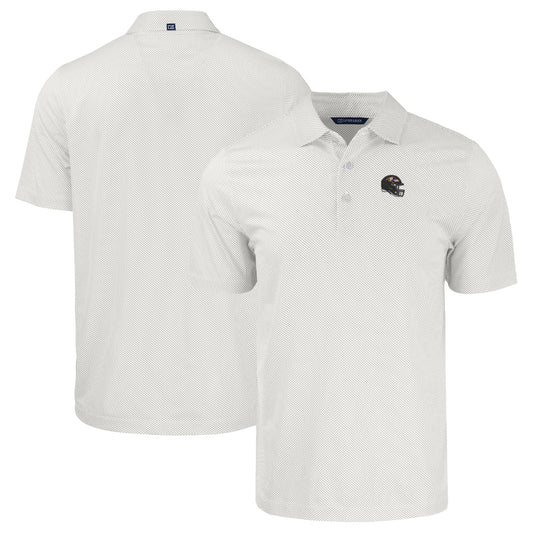 Men's Cutter & Buck  White Baltimore Ravens Helmet Big & Tall Pike Eco Symmetry Print Stretch Recycled Polo