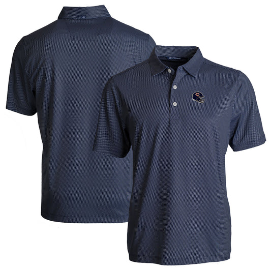 Men's Cutter & Buck  Navy Chicago Bears Helmet Big & Tall Pike Eco Symmetry Print Stretch Recycled Polo