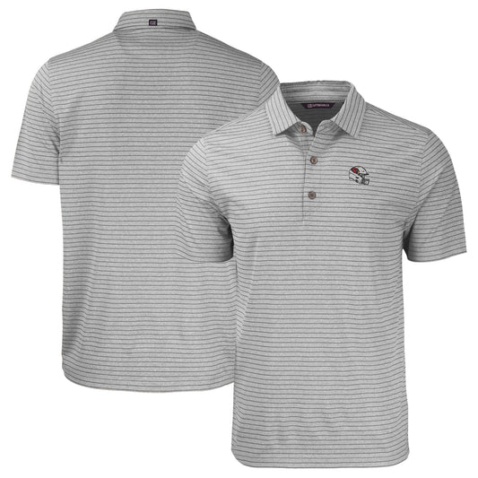 Men's Cutter & Buck  Heather Gray Arizona Cardinals Helmet Big & Tall Forge Eco Heather Stripe Stretch Recycled Polo