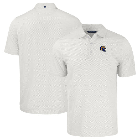 Men's Cutter & Buck  White Los Angeles Rams Helmet Big & Tall Pike Eco Symmetry Print Stretch Recycled Polo