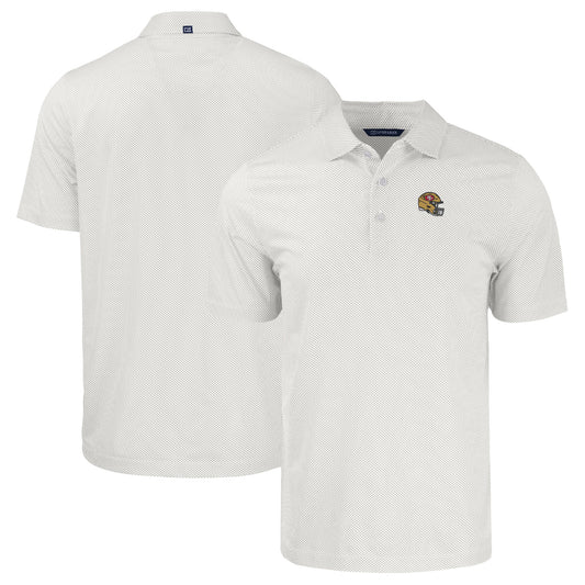 Men's Cutter & Buck  White San Francisco 49ers Helmet Big & Tall Pike Eco Symmetry Print Stretch Recycled Polo
