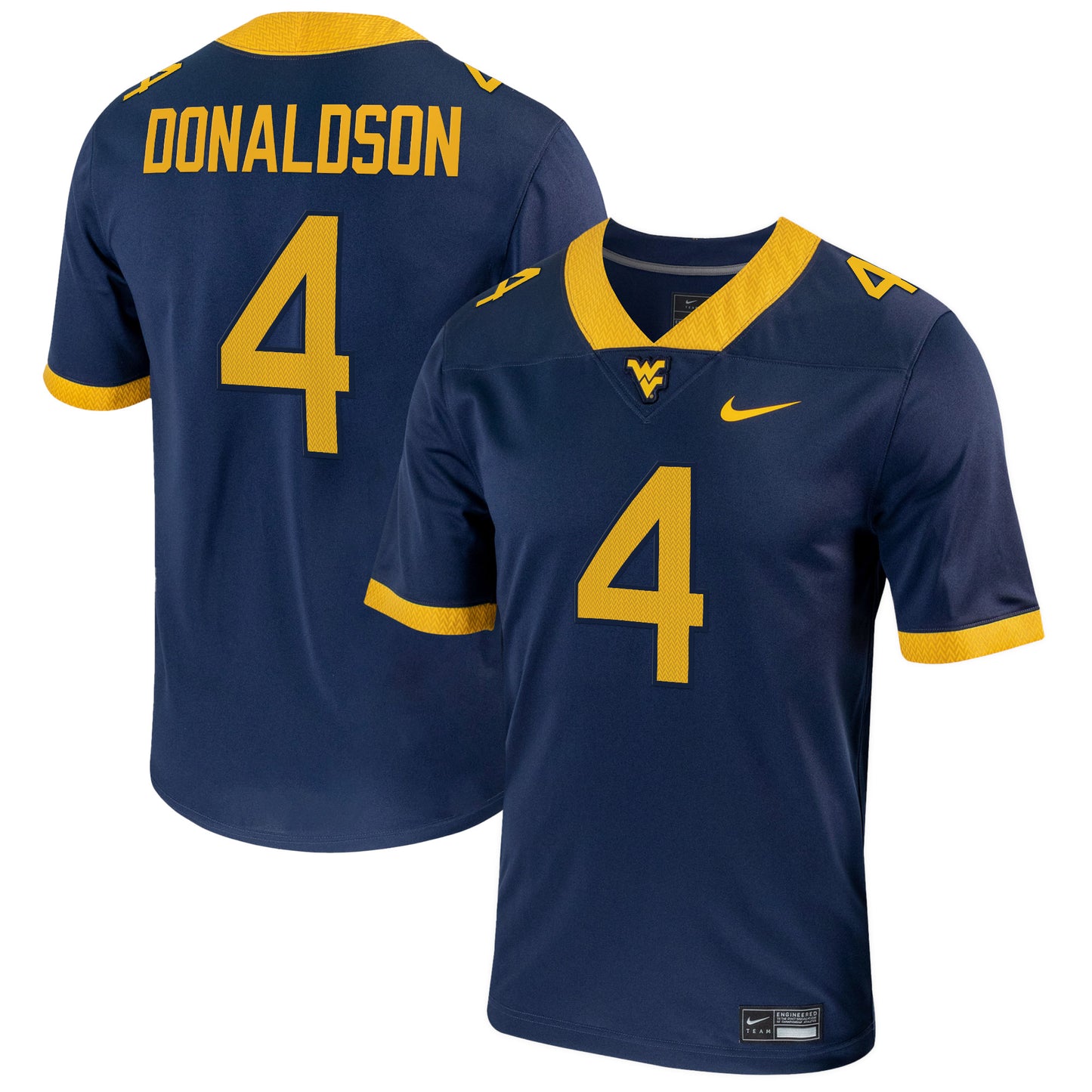 Men's Nike CJ Donaldson Navy West Virginia Mountaineers  NIL Football Game Jersey