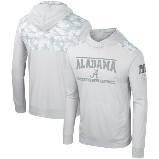 Men's Colosseum Gray Alabama Crimson Tide OHT Military Appreciation Long Sleeve Hoodie T-Shirt