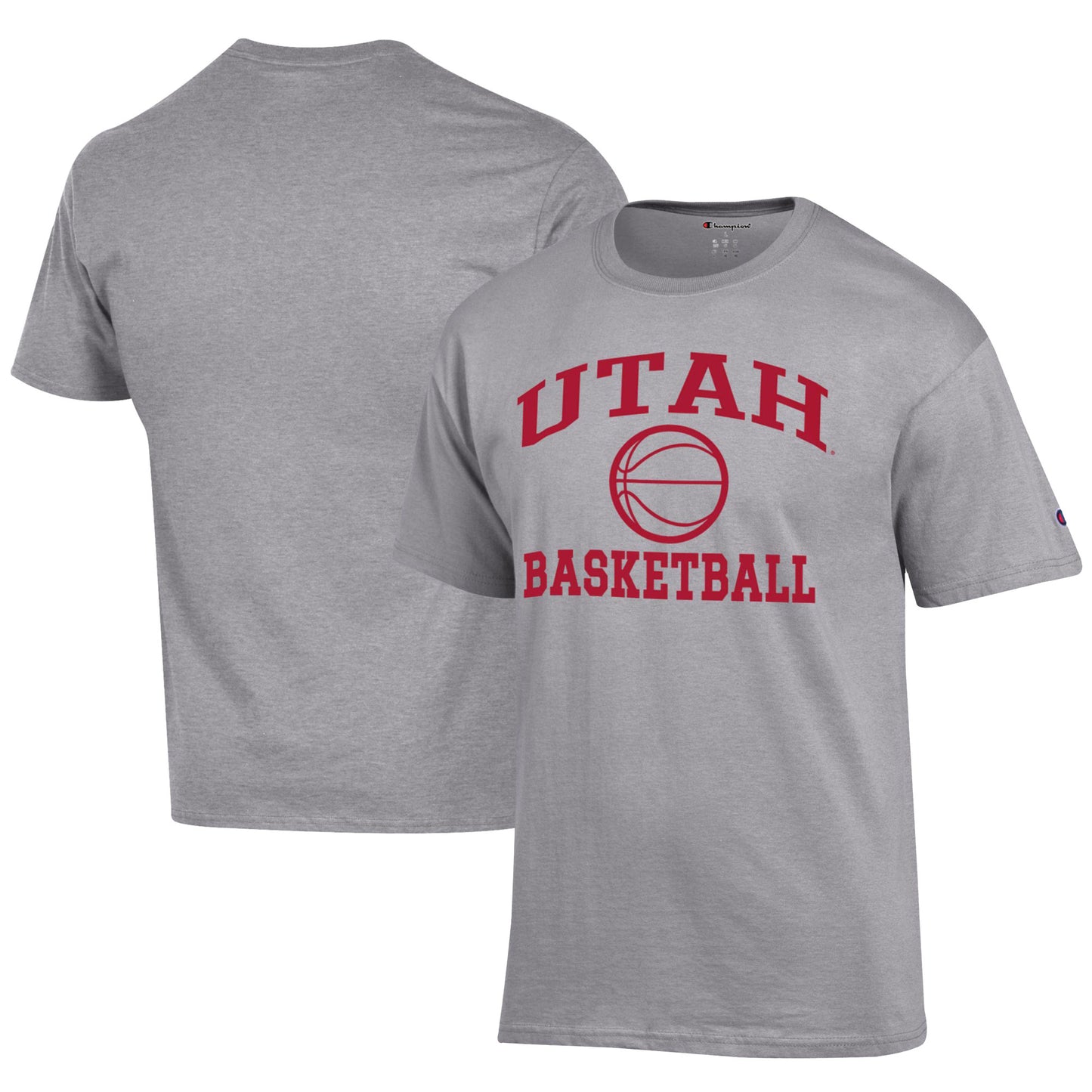 Men's Champion  Gray Utah Utes Icon Logo Basketball Jersey T-Shirt