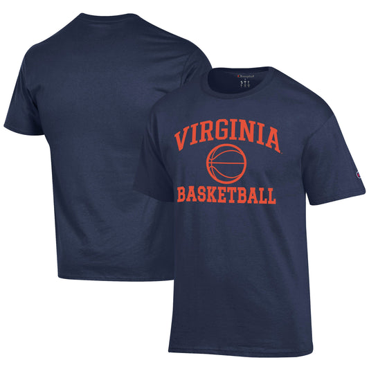 Men's Champion  Navy Virginia Cavaliers Icon Logo Basketball Jersey T-Shirt