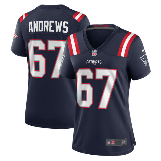 Women's Nike Jake Andrews  Navy New England Patriots Team Game Jersey