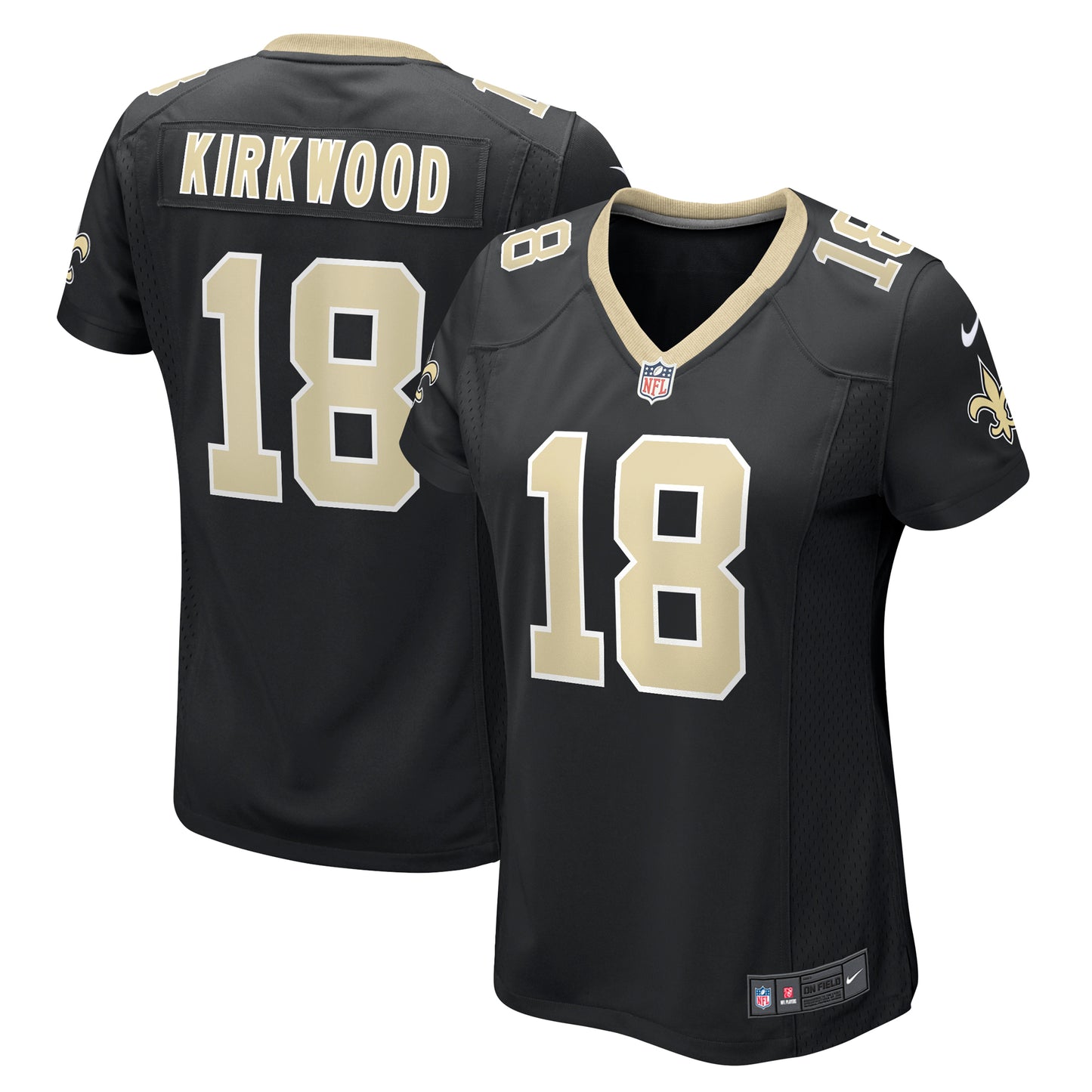 Women's Nike Keith Kirkwood  Black New Orleans Saints Team Game Jersey