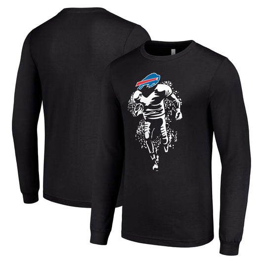 Men's Starter Black Buffalo Bills Logo Graphic Long Sleeve T-Shirt