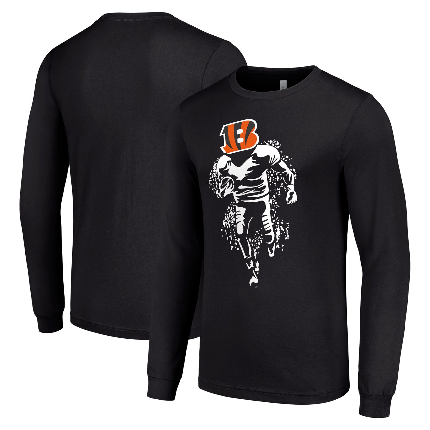 Men's Starter Black Cincinnati Bengals Logo Graphic Long Sleeve T-Shirt