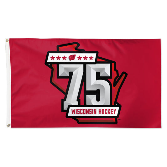 WinCraft Wisconsin Badgers 3' x 5' 75th Season Deluxe Single-Sided Flag