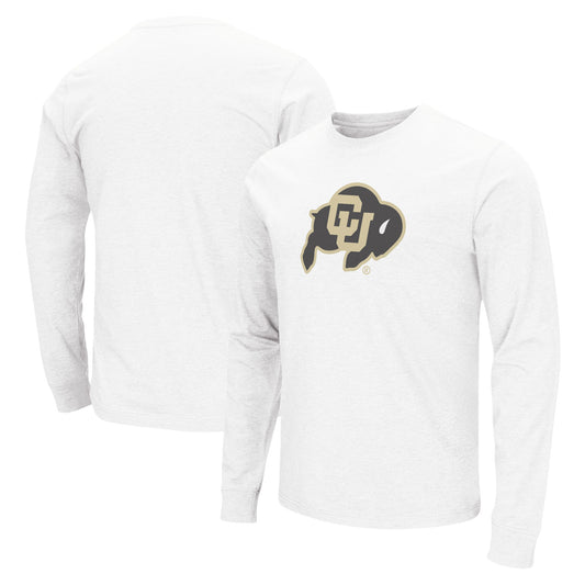 Men's Colosseum White Colorado Buffaloes Primary Logo Long Sleeve T-Shirt