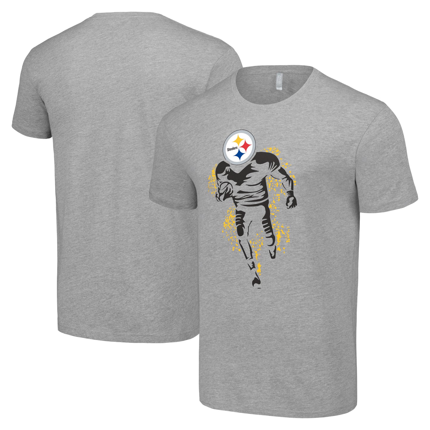 Men's Starter Heather Gray Pittsburgh Steelers Logo Graphic T-Shirt