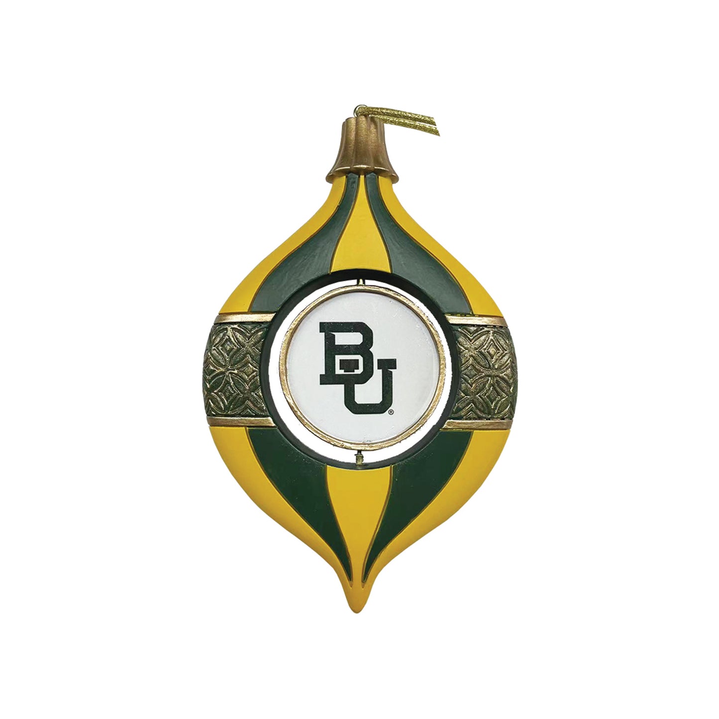 Baylor Bears Two-Piece 5.5" Spinning Bulb Ornament Set